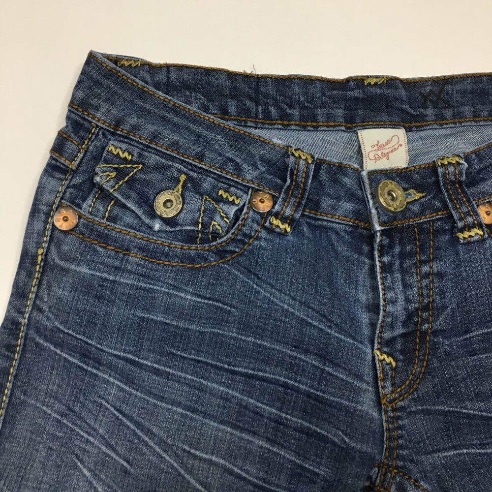 TRUE RELIGION Light/Medium Wash 5 Pocket Logo Hardware Jeans - Picture 5 of 13